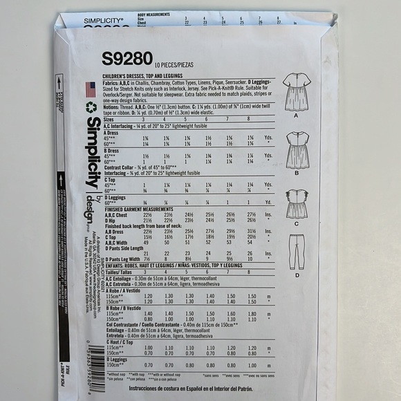 Lot of 3 NEW Sewing Patterns New Look R10288 Simplicity S9277 Simplicity S9280 - Picture 7 of 11